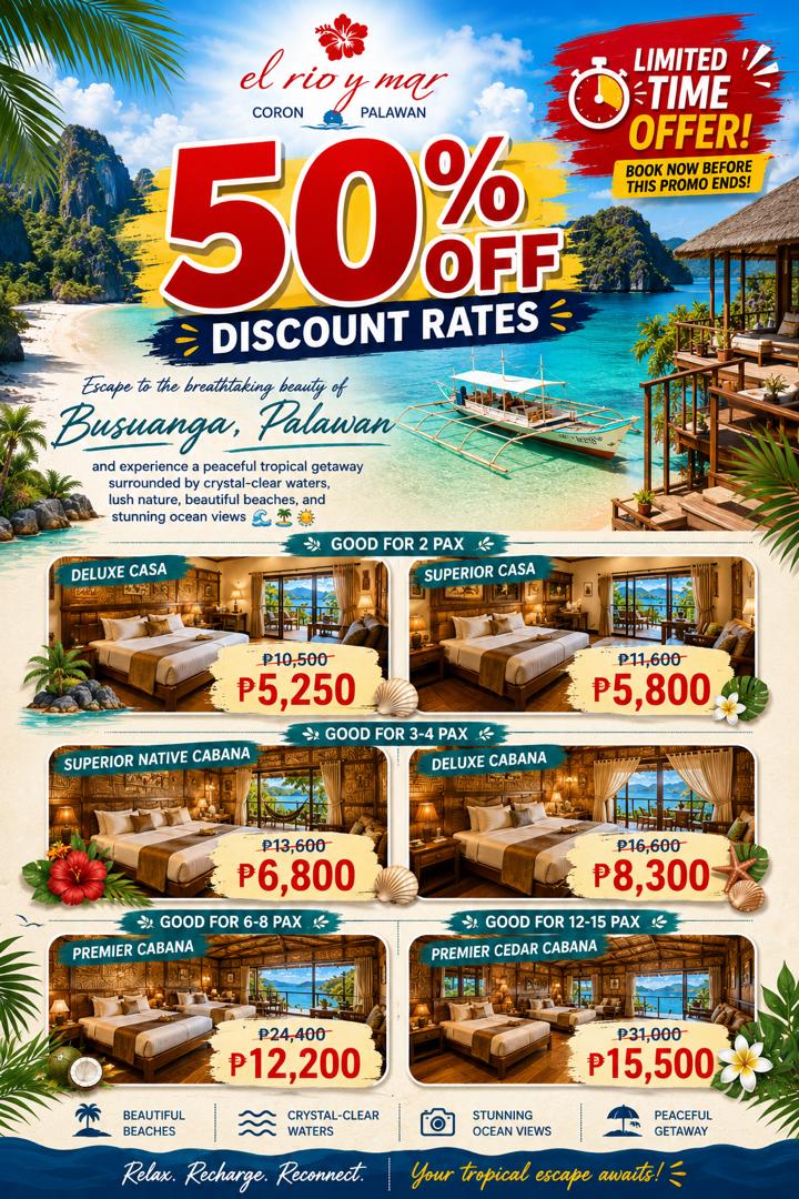 50% Off Promo - El Rio y Mar Resort